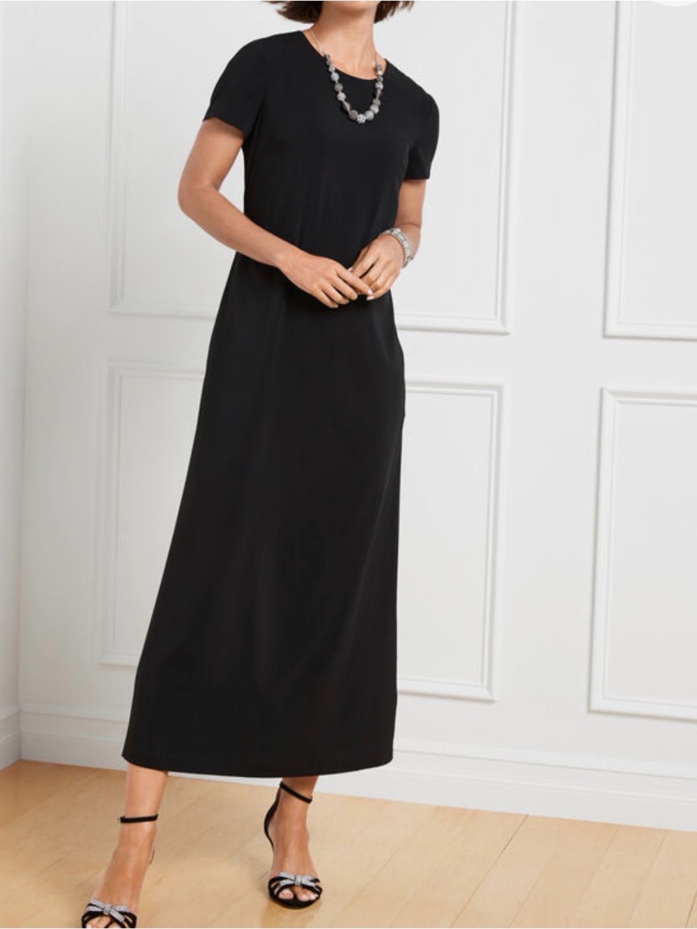 Donna Morgan Black Short-Sleeve Midi/Maxi Dress